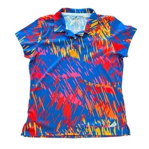 BTX Sports Large Blue‎ Short Sleeve Polyester Performance Women's Polo Shirt